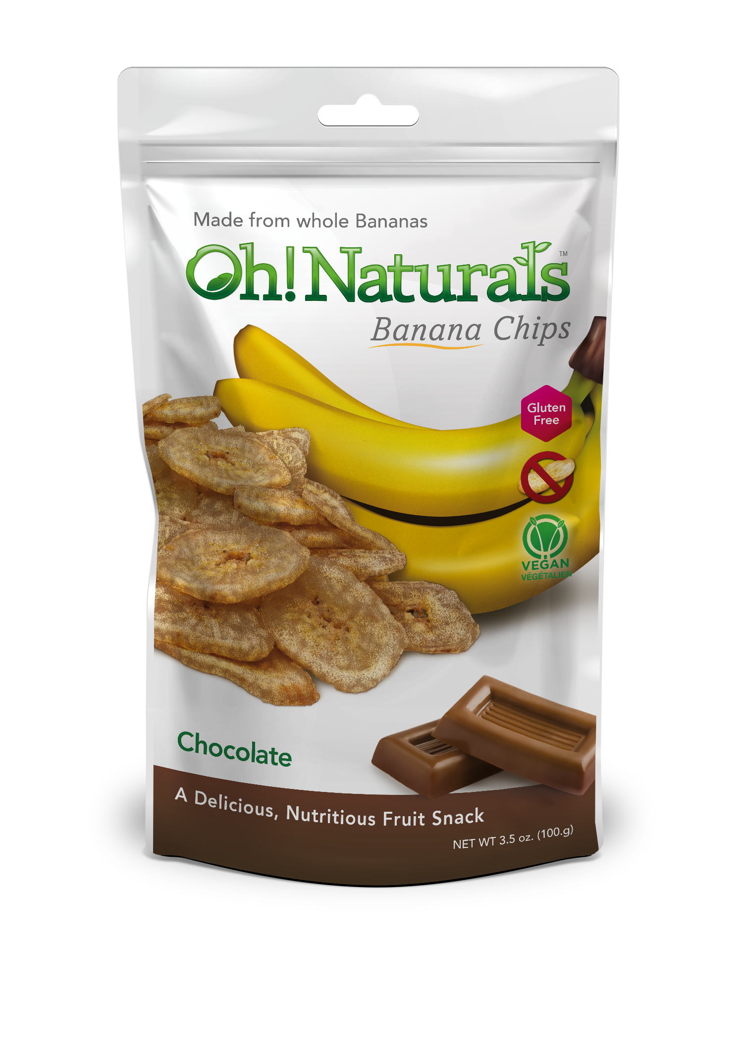 Chocolate Banana Chips (12 bags) - Oh! Naturals