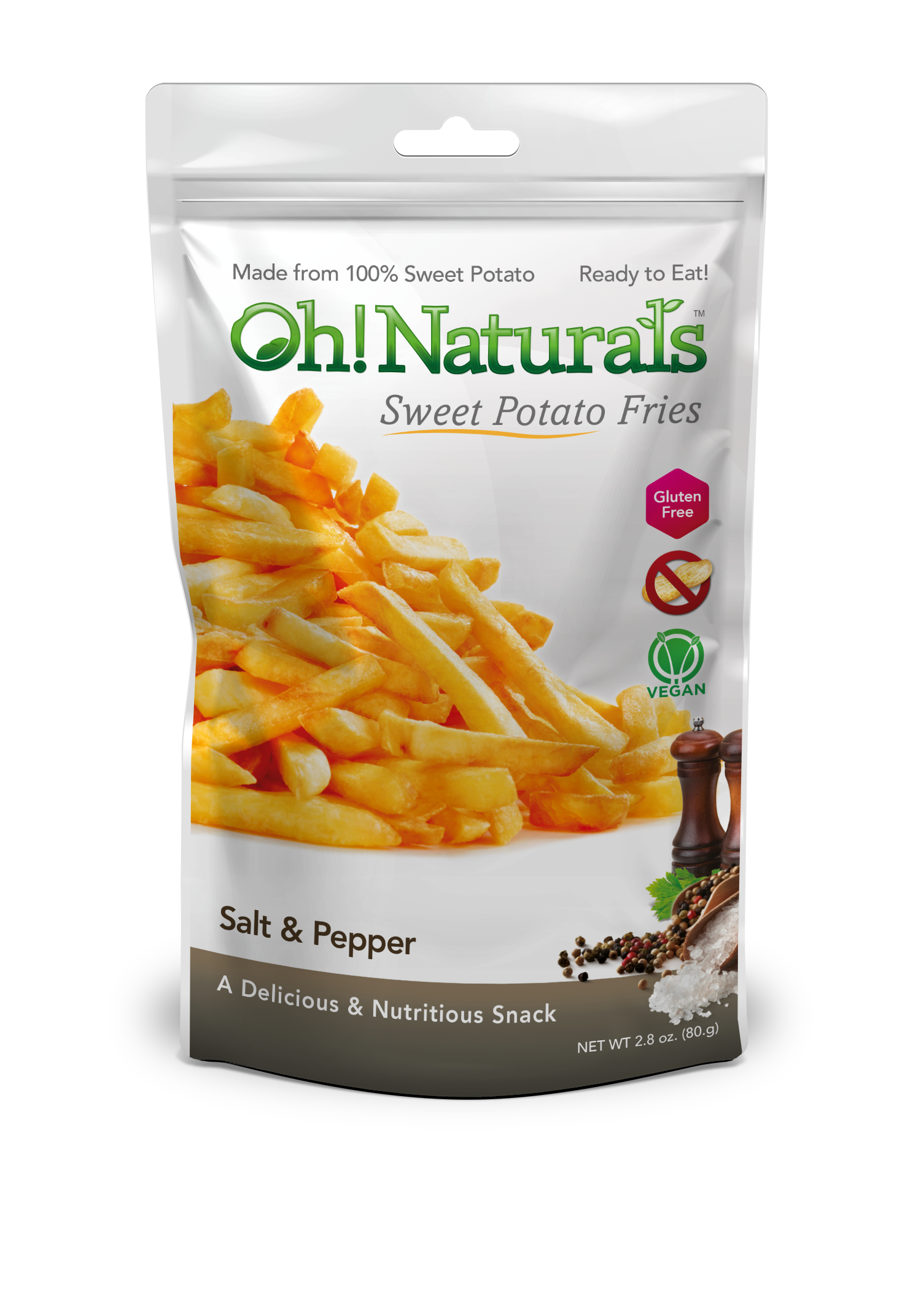 Salt and Pepper Sweet Potato fries (12 bags) - Oh! Naturals